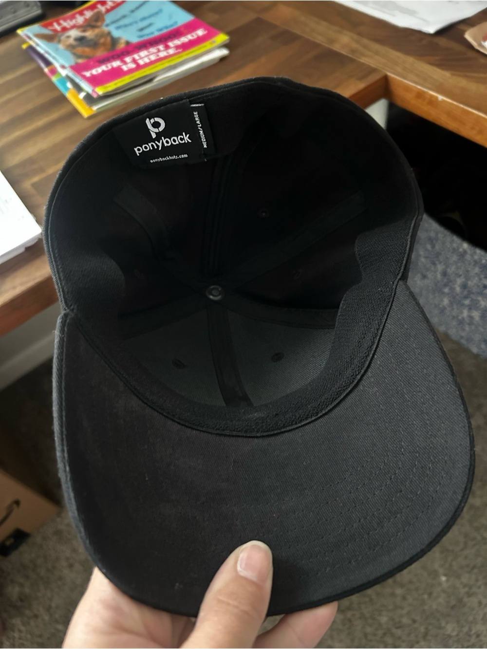 Ponyback Black Baseball Cap - ponytail baseball hat